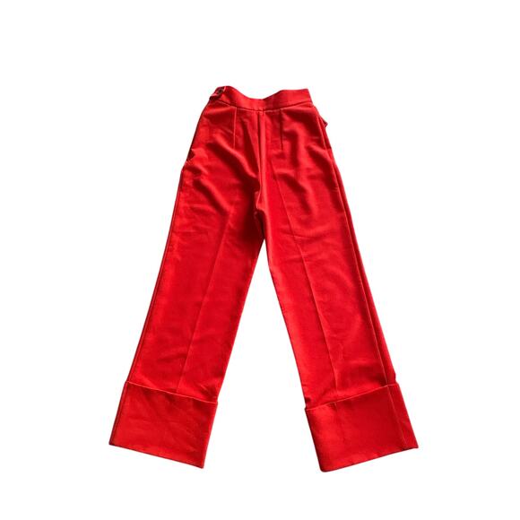 Paris Georgia Red Cuffed Wide Leg Tailored Pants - Picture 3 of 6